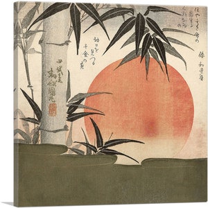 ARTCANVAS Bamboo and Rising Sun 1829 by Utagawa Kuniyoshi Canvas Art Print