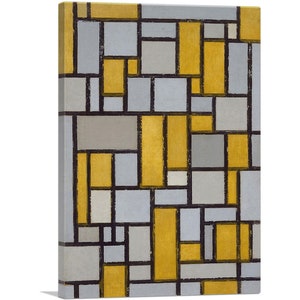 ARTCANVAS Composition with Grid #1 1918 by Piet Mondrian Canvas Art Print