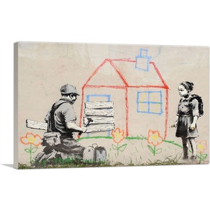 ARTCANVAS Crayon House Foreclosure por Banksy Canvas Art Print