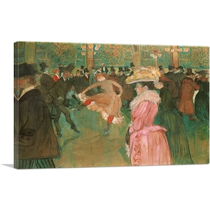 ARTCANVAS At the Moulin Rouge - The Dance 1891 by Henri De Toulouse-Lautrec Canvas Art Print