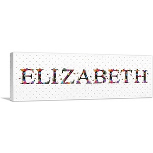 ARTCANVAS Elizabeth Girls Name Room Decor Canvas Art Print