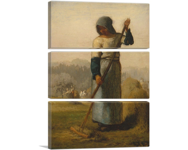Woman With A Rake ARTCANVAS Woman With a Rake 1857 by Jean-francois Millet Canvas Art ...