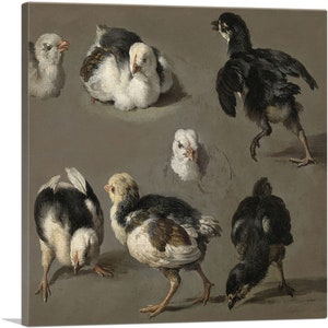 ARTCANVAS Seven Chicks by Melchior d-Hondecoeter Canvas Art Print