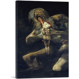 ARTCANVAS Saturno devorando a su hijo 1823 - Vista en la película El dinero nunca duerme de Wall Street - Impresión de arte en lienzo de Francisco de Goya