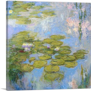 ARTCANVAS Nympheas 1916 by Claude Monet Canvas Art Print