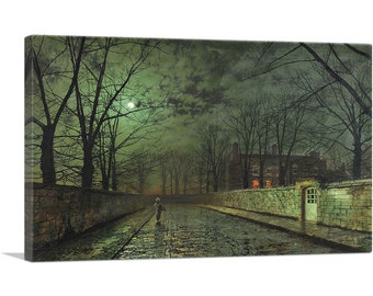 ARTCANVAS Silver Moonlight 1880 Canvas Art Print by John Atkinson Grimshaw