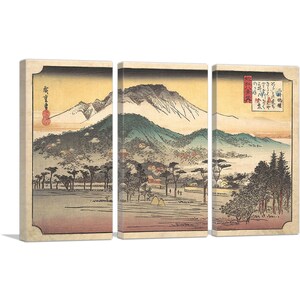 ARTCANVAS Evening Bell at Mii Temple Canvas Art Print by Utagawa Hiroshige 60x40 (3-Panel) inches