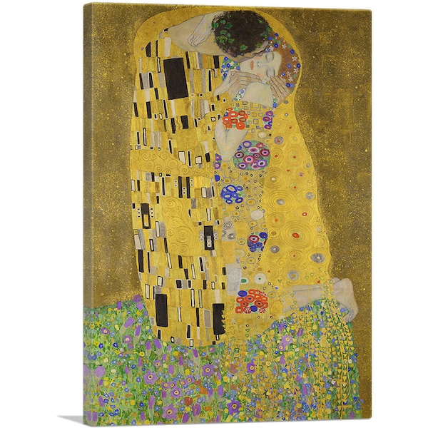 ARTCANVAS The Kiss - Rectangle 1907 by Gustav Klimt Canvas Art Print