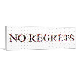 ARTCANVAS No Regrets Girls Room Decor Canvas Art Print
