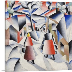 ARTCANVAS Morning in the Country After Snowstorm 1912 by Kazimir Malevich Canvas Art Print