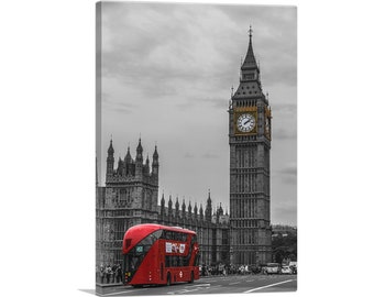 Canvas Tote Bag with Leather Strap Printed Doodle of Big Ben Tower WAS_29 Canvas Tote Bag with Leather Strap Printed Doodle of Big Ben Tower WAS_29