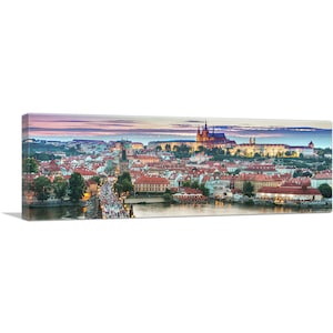 ARTCANVAS Prague Czech Republic Charles Bridge Panoramic Canvas Art Print