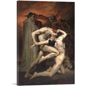 ARTCANVAS Dante and Virgil in Hell 1850 Canvas Art Print by William-Adolphe Bouguereau