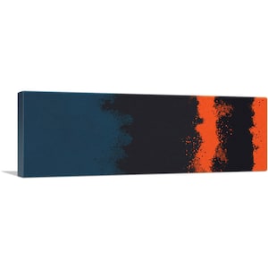 ARTCANVAS Azul Marino Naranja Negro Lienzo Panorámico Moderno Impresión de Arte