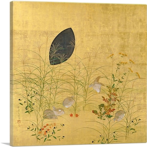 ARTCANVAS Plantas de otoño y codornices por Sakai Hoitsu Canvas Art Print