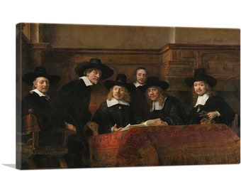 ARTCANVAS The Sampling Officials - The Syndics of the Drapers Guild 1662 by Rembrandt van Rijn Canvas Art Print