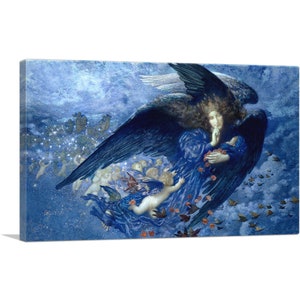 ARTCANVAS Noche con su tren de estrellas 1912 de Edward Robert Hughes Lienzo impreso 26.0 x 18.0 in