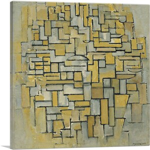 ARTCANVAS Composition in Brown and Gray 1913 by Piet Mondrian Canvas Art Print
