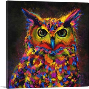ARTCANVAS Owl Nocturnal Bird of Prey Barn Canvas Art Print