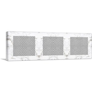 ARTCANVAS Art Deco Geometric Diamond Design on White Panoramic Canvas Art Print