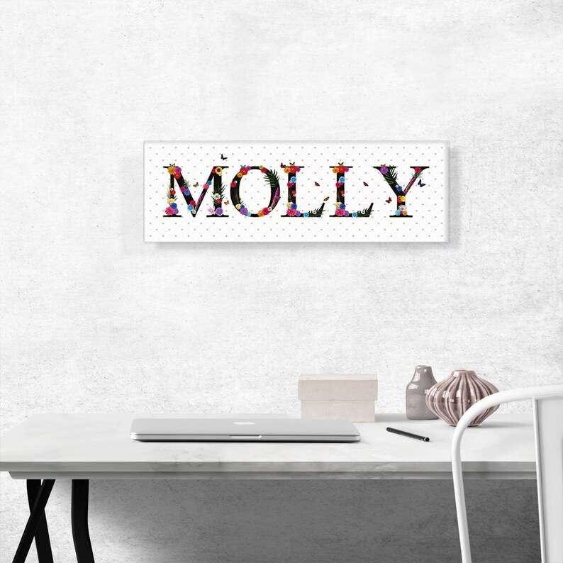 ARTCANVAS Molly Girls Name Room Decor Canvas Art Print