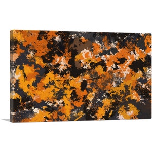 ARTCANVAS Amarillo Naranja Negro Lienzo Moderno Rectángulo Impresión artística