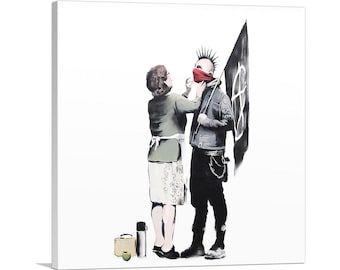 ARTCANVAS Anarchist And Mother - Punk Mum by Banksy Canvas Art Print