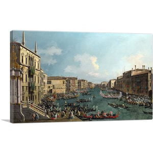 ARTCANVAS Regatta on the Grand Canal by Canaletto Canvas Art Print