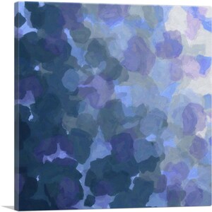 ARTCANVAS Blue Purple Navy Spots Modern Square Canvas Art Print