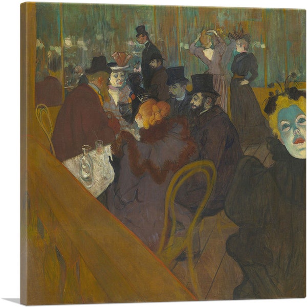 ARTCANVAS At the Moulin Rouge 1895 by Henri De Toulouse-Lautrec Canvas Art Print