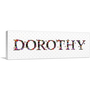ARTCANVAS Dorothy Girls Name Room Decor Canvas Art Print
