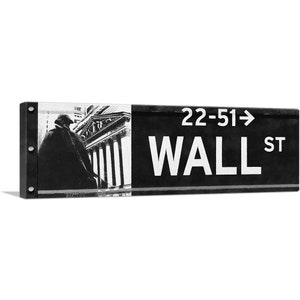 ARTCANVAS New York NYC Wall Street Sign Canvas Art Print