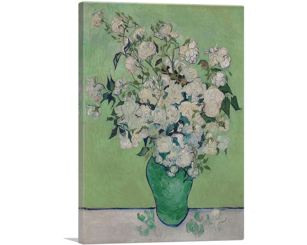 Discover Roses 1890 by Vincent Van Gogh Canvas Art Print