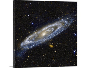 ARTCANVAS Andromeda Spiral Galaxy In Blue Square Hubble Telescope Canvas Art Print