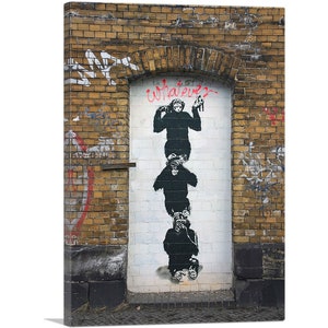 ARTCANVAS Monkey Business by Banksy Canvas Art Print