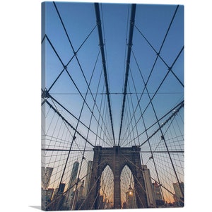 ARTCANVAS Geometry of Brooklyn Bridge New York Canvas Art Print