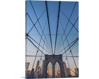 ARTCANVAS Geometry of Brooklyn Bridge New York Canvas Art Print