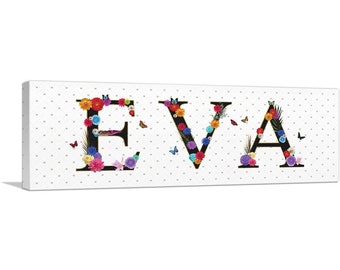 ARTCANVAS Eva Girls Name Room Decor Canvas Art Print