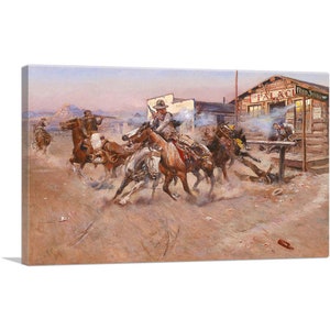 ARTCANVAS Smoke of a .45 1908 Canvas Art Print by Charles Marion Russell