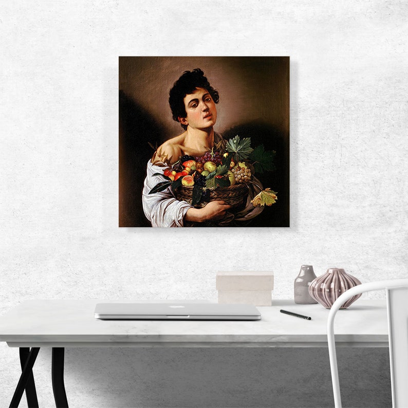 ARTCANVAS Boy With a Basket of Fruit 1593 by Caravaggio Canvas Art ...