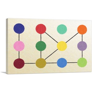 ARTCANVAS Mid-Century Modern Connect Most Dots Canvas Art Print