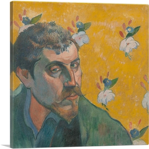 ARTCANVAS Self-Portrait with Portrait of Emile Bernard 1888 by Paul Gauguin Canvas Art Print