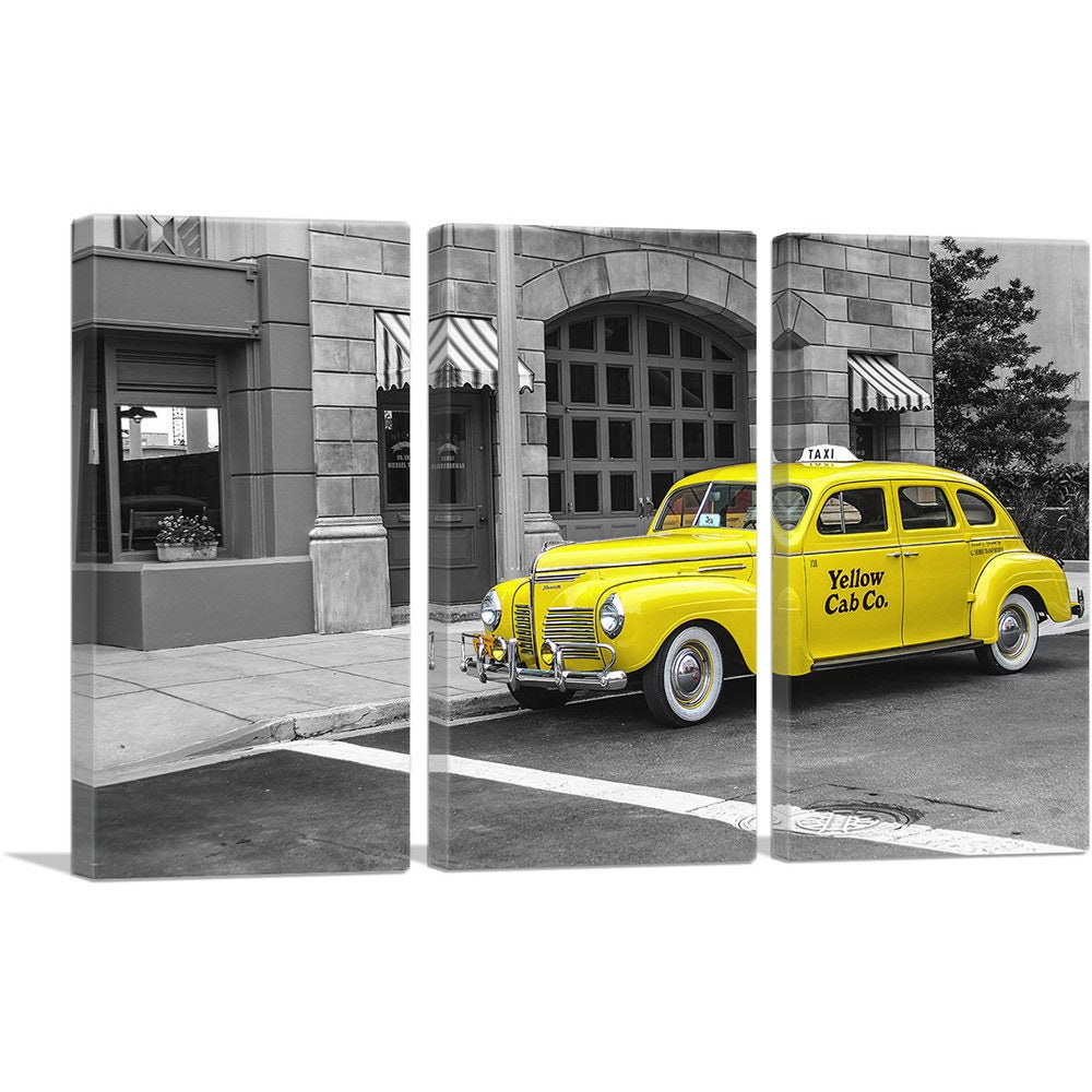ARTCANVAS New York Plymouth Yellow Cab Taxi Canvas Art Print | Etsy