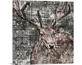 ARTCANVAS Deer Abstract Painting Home Decor Canvas Art Print
