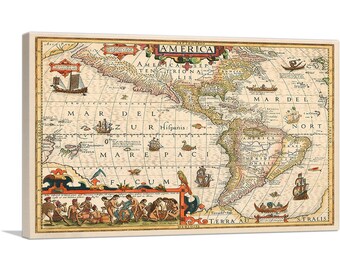 ARTCANVAS America 1609 by Abraham Ortelius Canvas Art Print