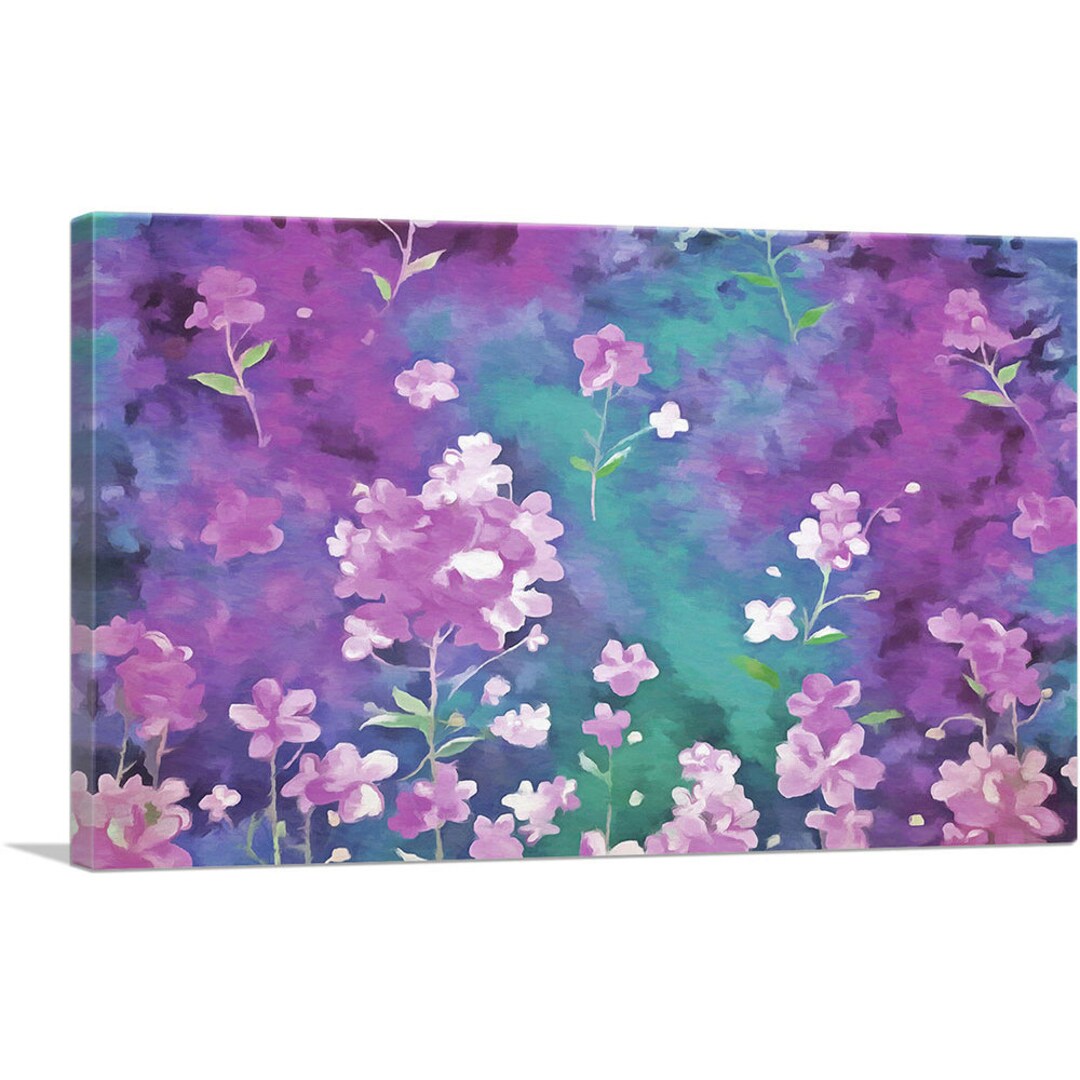 ARTCANVAS Pink and Purple Flowers Home Decor Canvas Art Print - Etsy