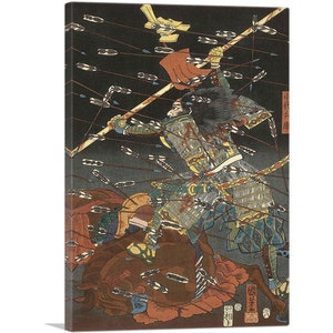 ARTCANVAS Samurai Going Against a Storm of Arrows 1847 by Utagawa Kuniyoshi Canvas Art Print