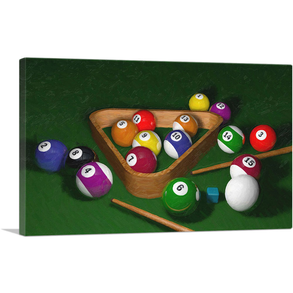 ARTCANVAS Billiard Balls Painting Home Decor Canvas Art Print Etsy