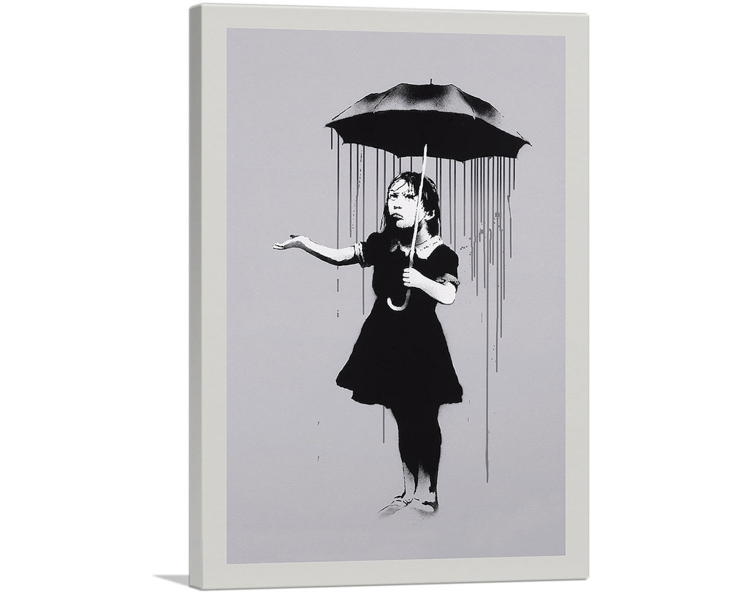 ARTCANVAS Nola Girl With Umbrella by Banksy Canvas Art Print Etsy