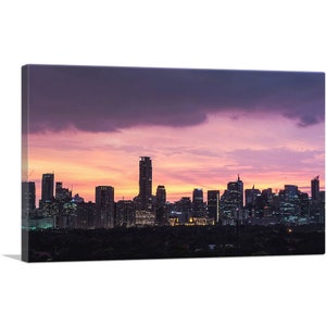 ARTCANVAS Manila Philippines Skyline Pink Sunset Canvas Art Print